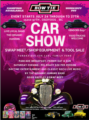 Poster for 25th Peachland Classic Car Show, May 19th 2024