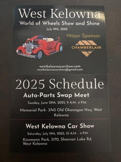 Poster for 25th Peachland Classic Car Show, May 19th 2024