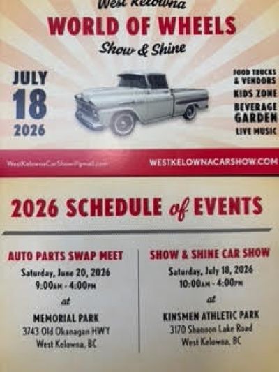 Poster for 25th Peachland Classic Car Show, May 19th 2024